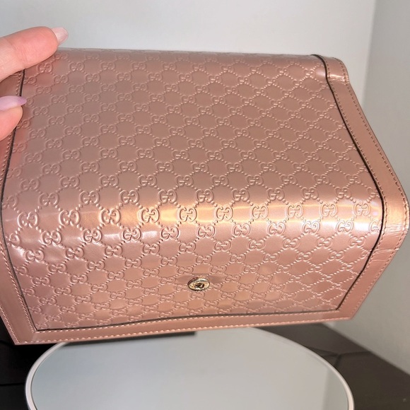 GUCCI Valentine GG Guccissima Continental Trifold Enamel Pink Leather Wallet - Picture 8 of 15